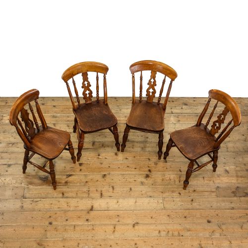 fig 1. Set of Four Antique Victorian Kitchen Chairs