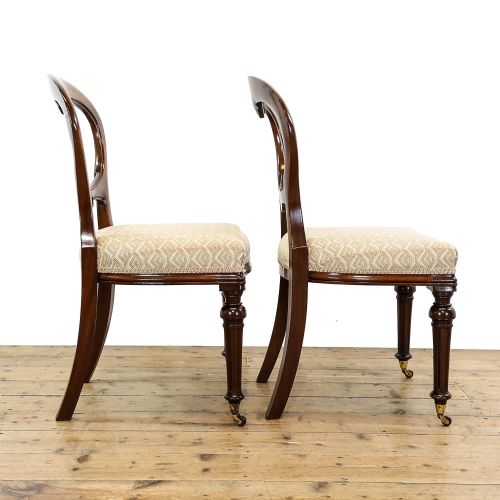 fig 2. Pair of Antique Upholstered Mahogany Balloon Back Chairs