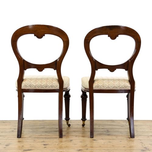 fig 3. Pair of Antique Upholstered Mahogany Balloon Back Chairs