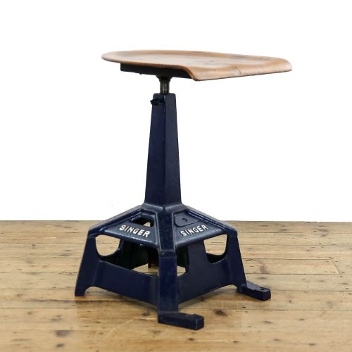 fig 1. Antique 20th Century Singer Factory Stool