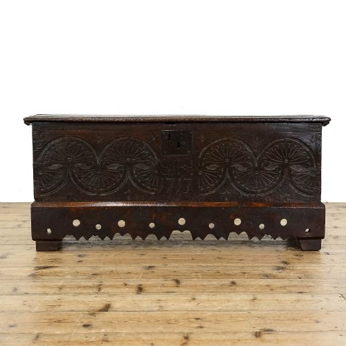 fig 1. Antique 18th Century Oak Coffer