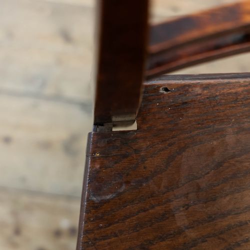 fig 3. Set of Three Antique Oak Bobbin Back Kitchen Chairs