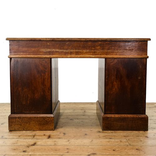 fig 3. Antique Edwardian Oak Pedestal Desk