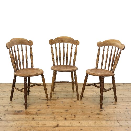 Set of Three Antique Ash and Elm Penny Chairs