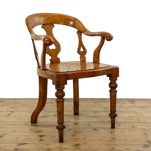 Antique Oak Captains Armchair
