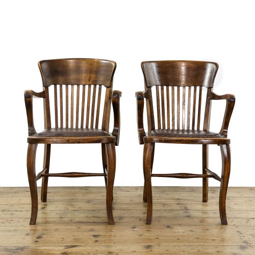 fig 1. Pair of Antique 1920s Beech Elbow Chairs