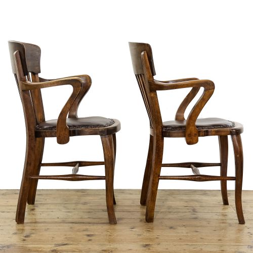 fig 2. Pair of Antique 1920s Beech Elbow Chairs