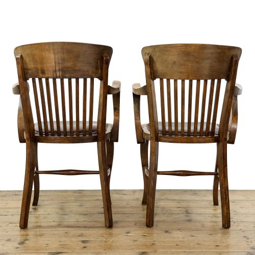 fig 3. Pair of Antique 1920s Beech Elbow Chairs