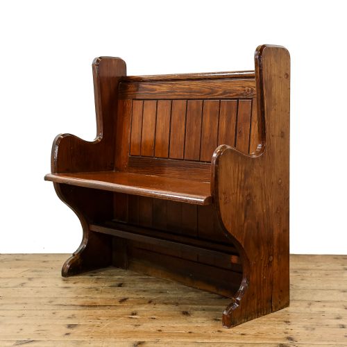 Small Antique Pine Chapel Pew
