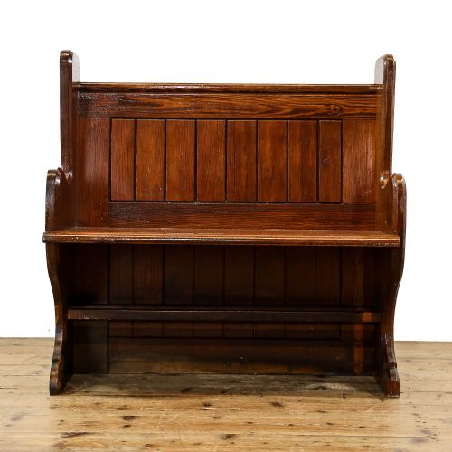 fig 1. Small Antique Pine Chapel Pew
