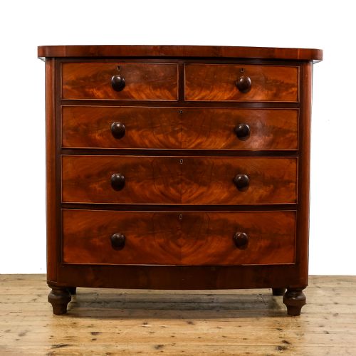 Antique Victorian Mahogany Bow Front Chest of Drawers