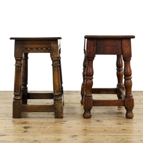fig 2. Two Antique Oak Stools