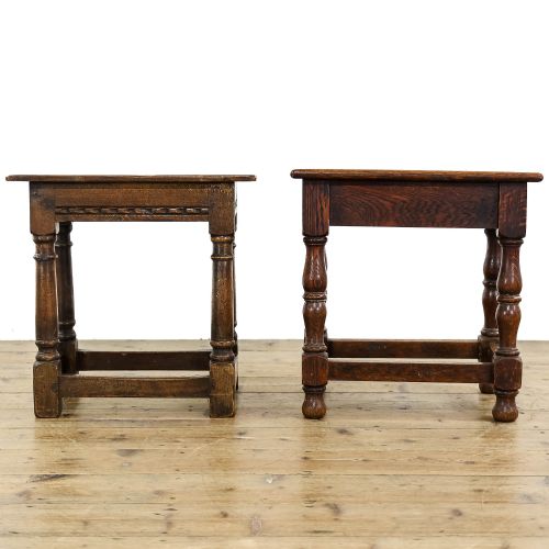 fig 3. Two Antique Oak Stools