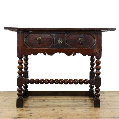 fig 1. Antique Jacobean Style Oak Side Table 

