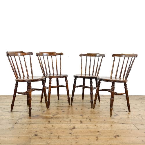 Set of Four Antique Ash and Elm Penny Chairs
