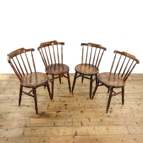 fig 1. Set of Four Antique Ash and Elm Penny Chairs
