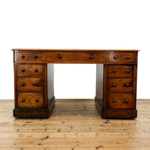fig 1. Antique Walnut Pedestal Desk