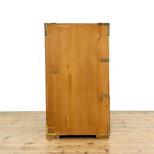 fig 1. Small Antique Campaign Pine Chest of Drawers