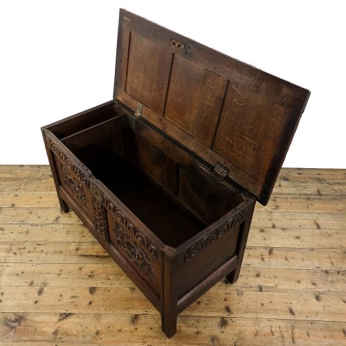 fig 2. Antique Late 17th Century Carved Oak Coffer