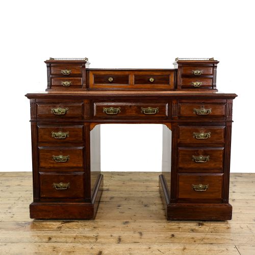 fig 2. Antique 19th Century Mahogany Pedestal Desk