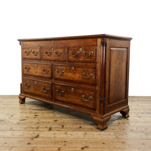 fig 1. Antique 19th Century Oak Lancashire Chest