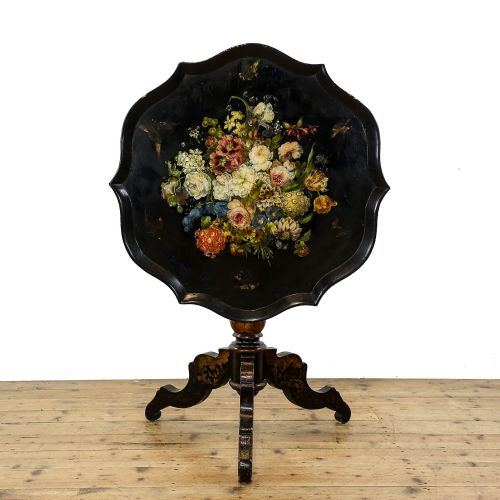 ANTIQUE 19TH CENTURY PAINTED TILT TOP TABLE
