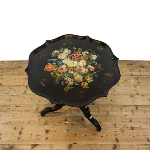 ANTIQUE 19TH CENTURY PAINTED TILT TOP TABLE - ADDITIONAL PHOTO 4