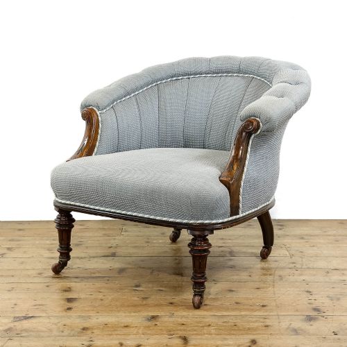 Antique Edwardian Walnut Tub Chair
