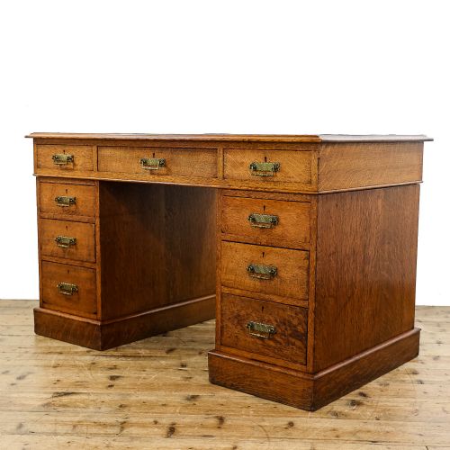 fig 1. Antique Edwardian Twin Pedestal Desk
