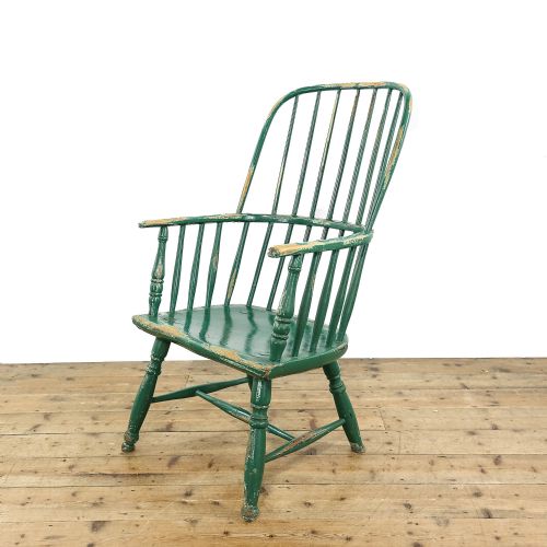 ANTIQUE GEORGIAN WINDSOR ELBOW ARMCHAIR