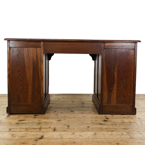 fig 3. Antique Edwardian Oak Pedestal Desk