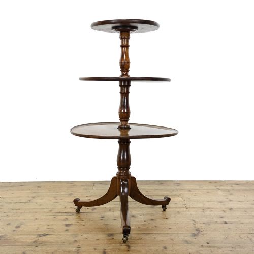ANTIQUE MAHOGANY DUMB WAITER STAND - ADDITIONAL PHOTO 1