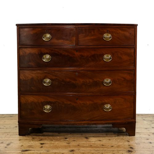 Antique 19th Century Mahogany Bow Front Chest of Drawers
