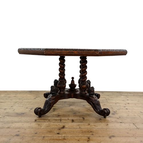 fig 2. Antique Victorian Oak Octagonal Table
