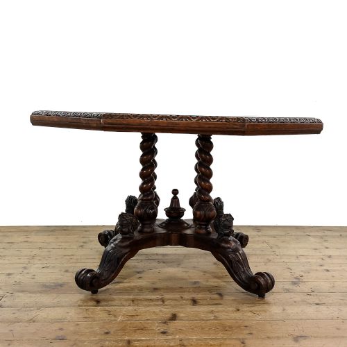 fig 3. Antique Victorian Oak Octagonal Table