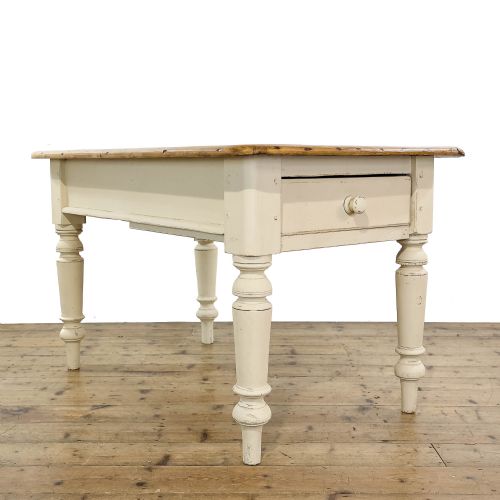 Antique Victorian Pine Farmhouse Kitchen Table
