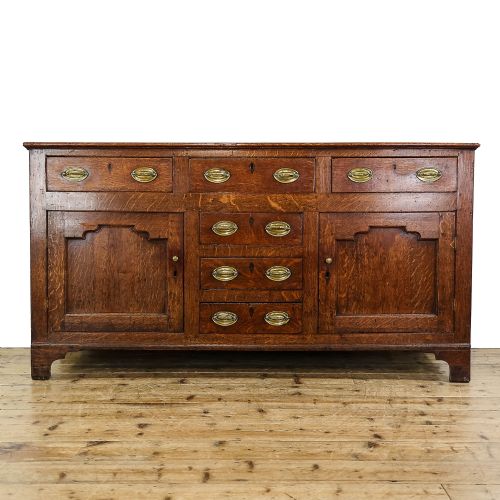 Antique North Wales Anglesey Oak Dresser Base
