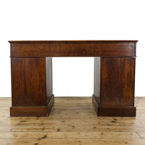 fig 2. Antique Victorian Oak Pedestal Desk