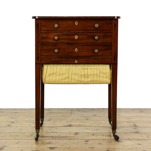 fig 1. Antique 19th Century Mahogany Sewing Side Table
