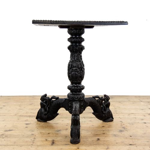 ANTIQUE ORIENTAL CARVED TABLE - ADDITIONAL PHOTO 1