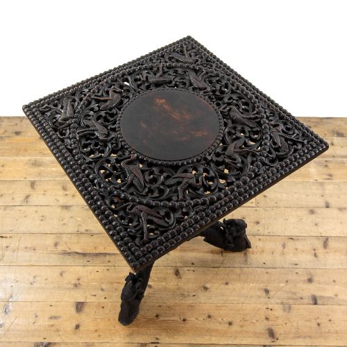 ANTIQUE ORIENTAL CARVED TABLE - ADDITIONAL PHOTO 8