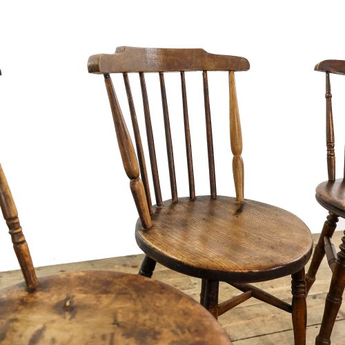 fig 2. Four Antique Beechwood Penny Kitchen Chairs