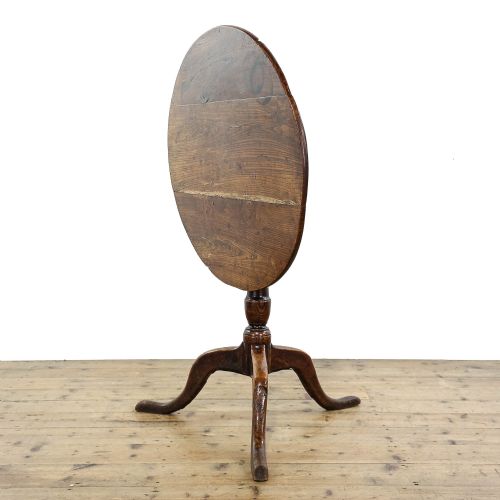 Antique Early 19th Century Elm Tilt Top Table
