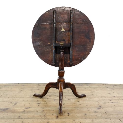 fig 3. Antique Early 19th Century Elm Tilt Top Table