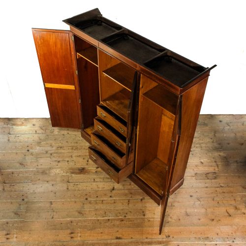 fig 4. Antique Edwardian Mahogany Compactum Wardrobe