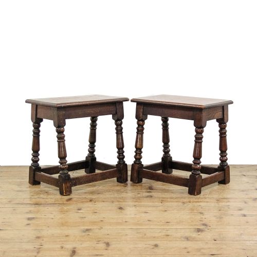 Pair of Antique Oak Joint Stools
