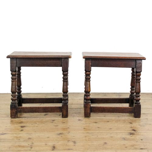 fig 1. Pair of Antique Oak Joint Stools