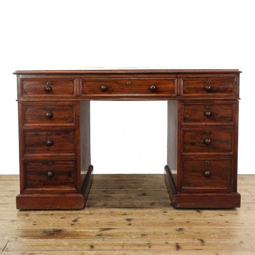 fig 2. Antique 19th Century Mahogany Pedestal Desk