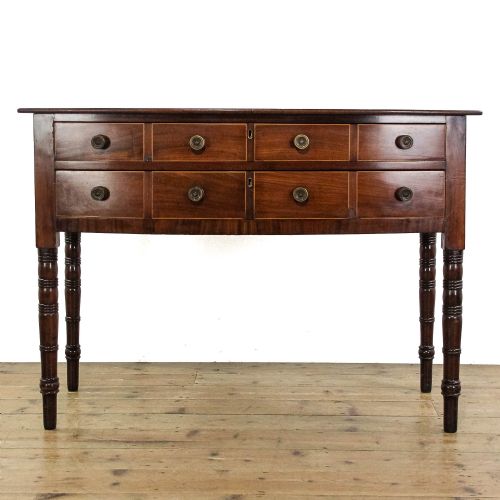 Antique Regency Mahogany Bow Front Side Table