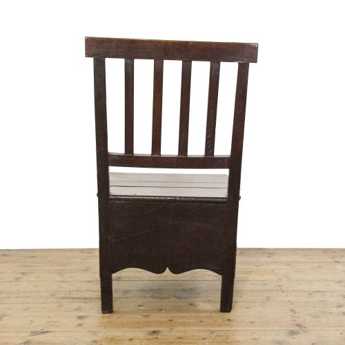 ANTIQUE 18TH CENTURY OAK COMMODE ARMCHAIR - ADDITIONAL PHOTO 2